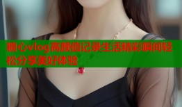 糖心vlog高颜值记录生活精彩瞬间轻松分享美好体验